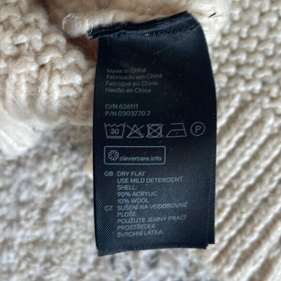 H&M Cream Off White Knit Oversized Crewneck Sweater Size XS - Picture 5 of 7